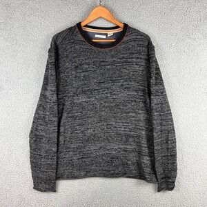 Carbon 2 Cobalt Knit Sweater Mens Large Gray Heathered Long Sleeve Viscose Blend